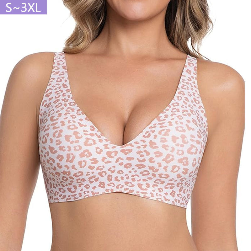 Leopard Print Soft Support Seamless Bra
